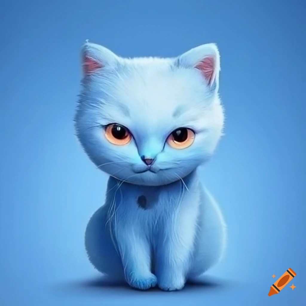 cute blue cartoon cat
