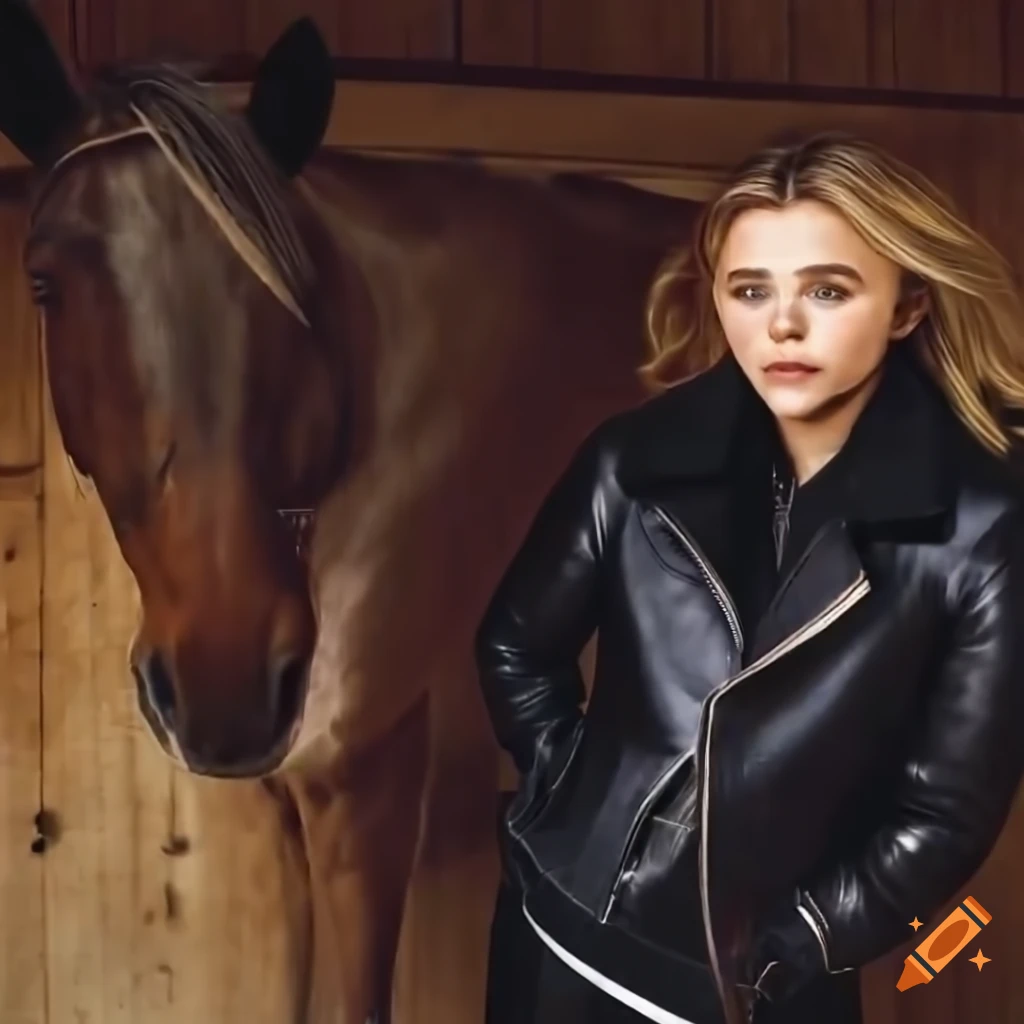 close-up of a horse rider in black winter sheepskin outfit