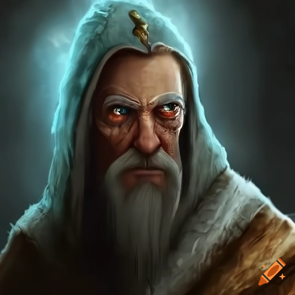 photorealistic image of a powerful wizard