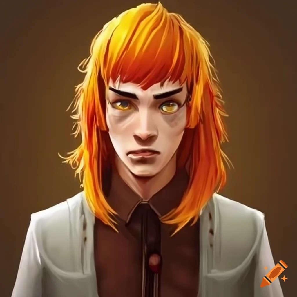 Art of a male character with yellow hair and horns on Craiyon