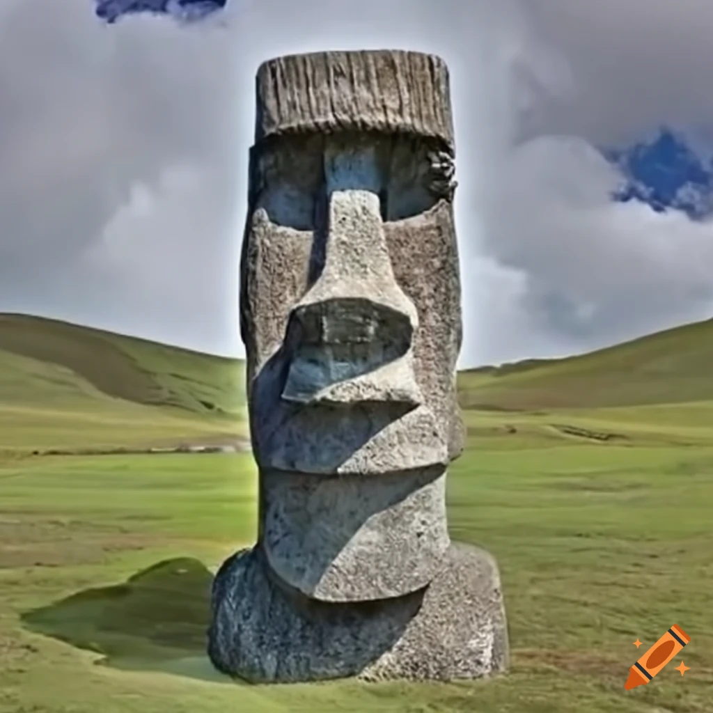 Moai statue on easter island on Craiyon