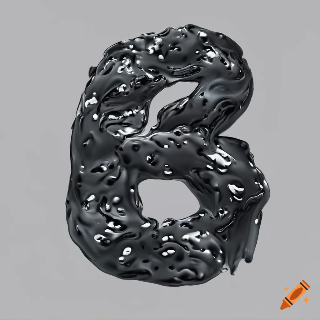 shiny 3D letter B made of slime on white background