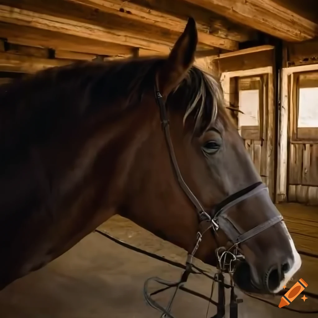 photorealistic image of a horse rider in black winter sheepskin outfit