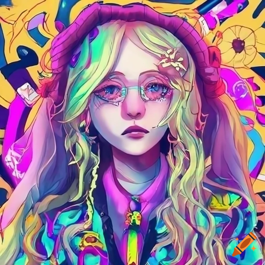 psychedelic cyberpunk art of Luna Lovegood