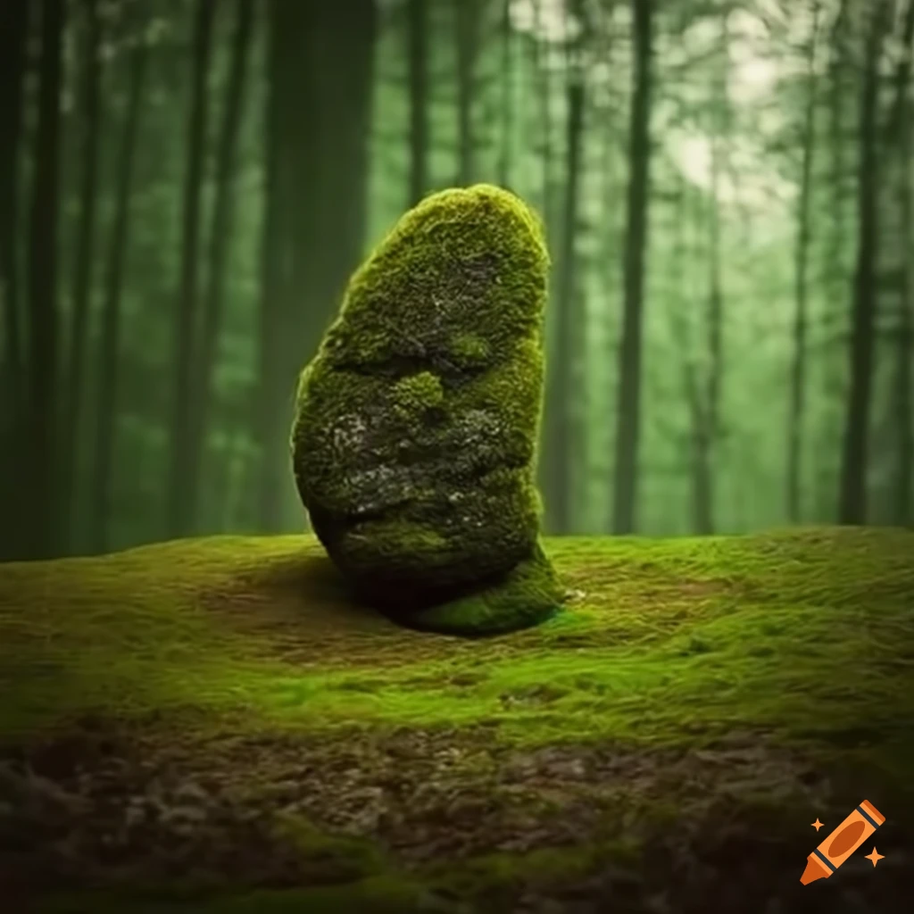 Moss covered Stone In A Forest Clearing On Craiyon moss-covered-stone-in-a-forest-clearing-on-craiyon