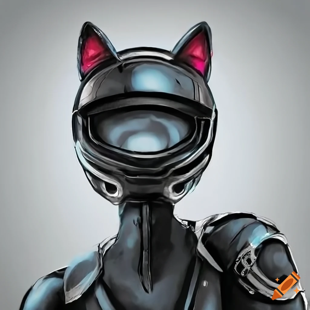 Motorcycle gear with cat ears on Craiyon