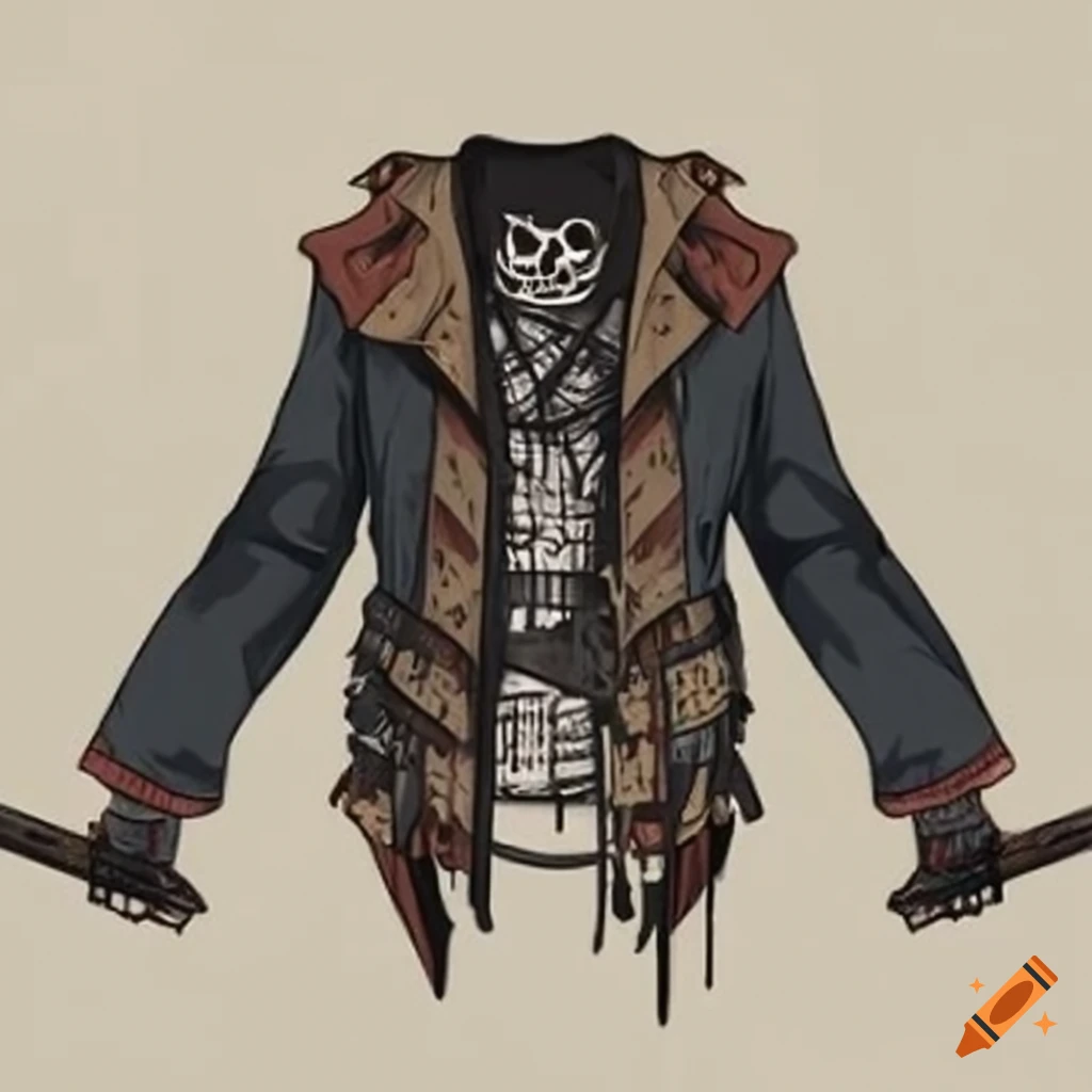 gothic punk techwear pirate coat for raves