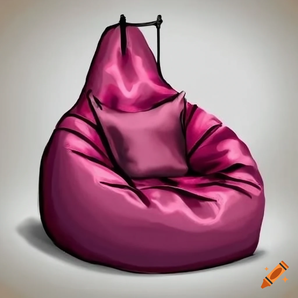 Bean bag chair with handles in a room with rose petals on Craiyon