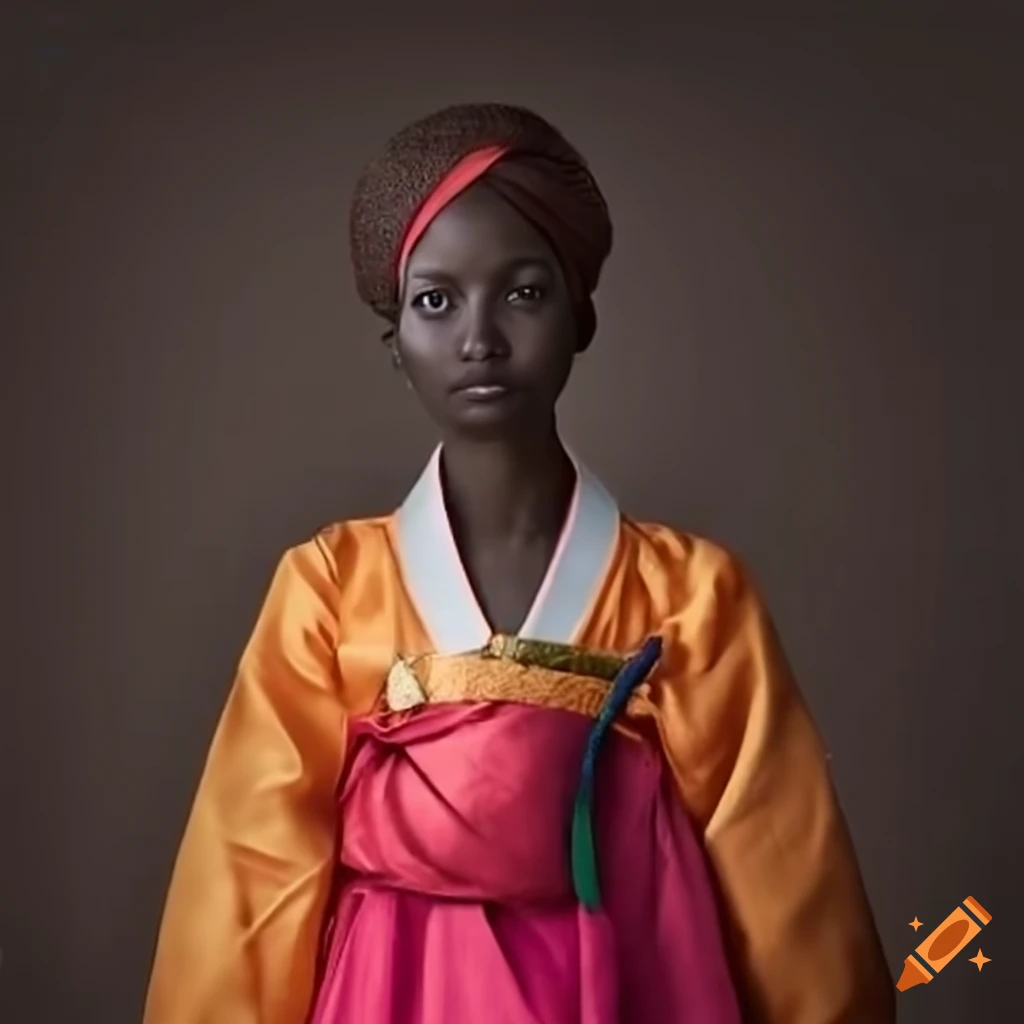 Sudanese woman wearing Hanbok