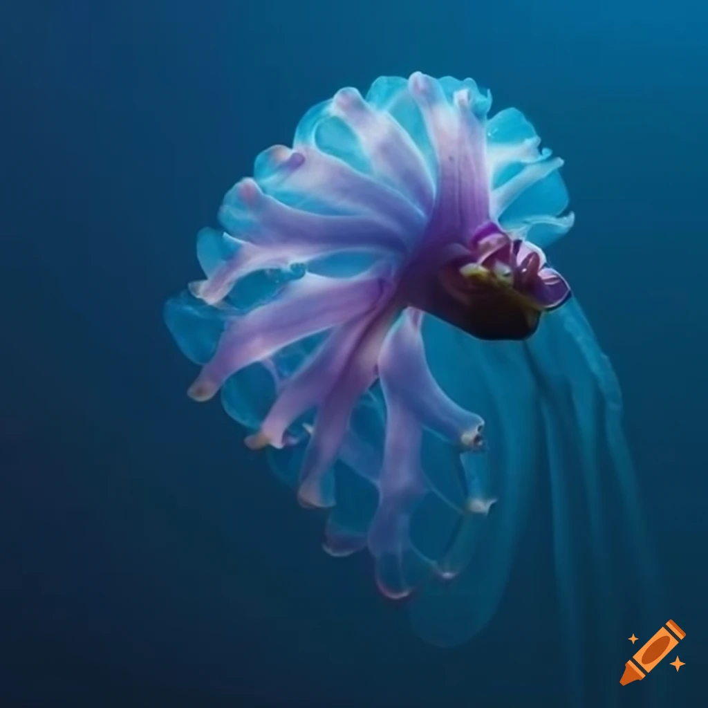 Beautiful wild orchid sea creature underwater