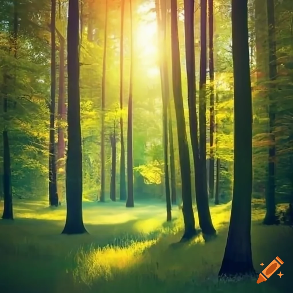 sunny forest scenery