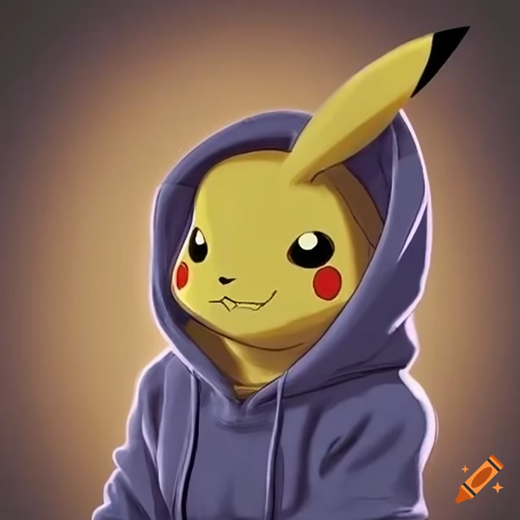 pikachu wearing a hoodie