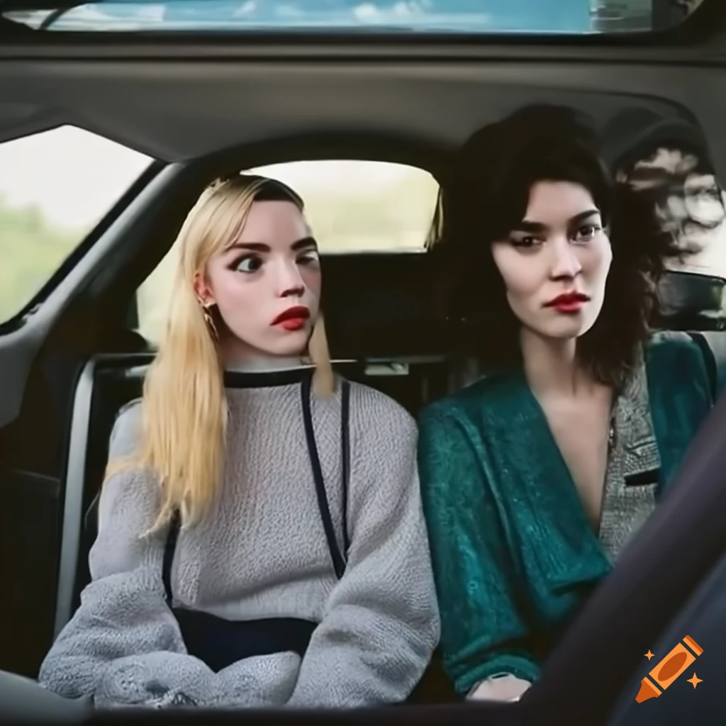 Anya Taylor-Joy and Mary Elizabeth Winstead on a road trip in a Pontiac Vibe