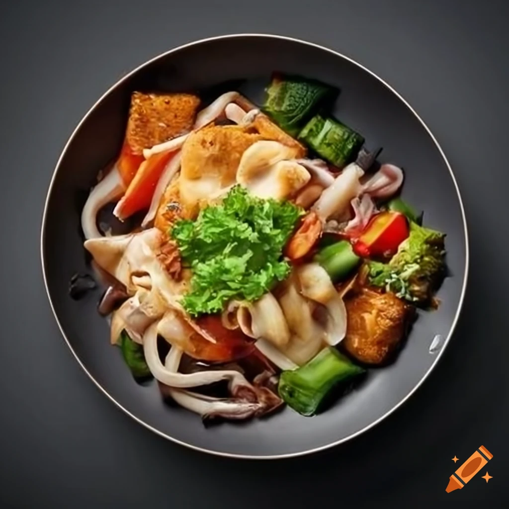 photo of an Asian dish from above