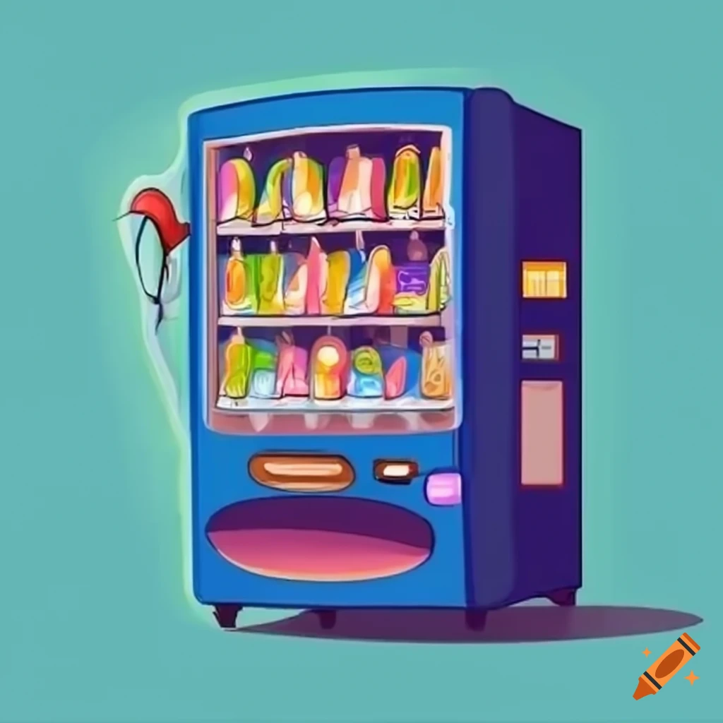 Cute cartoon vending machine on Craiyon