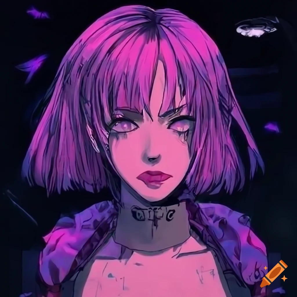 Cyberpunk girl in 90s anime style on Craiyon