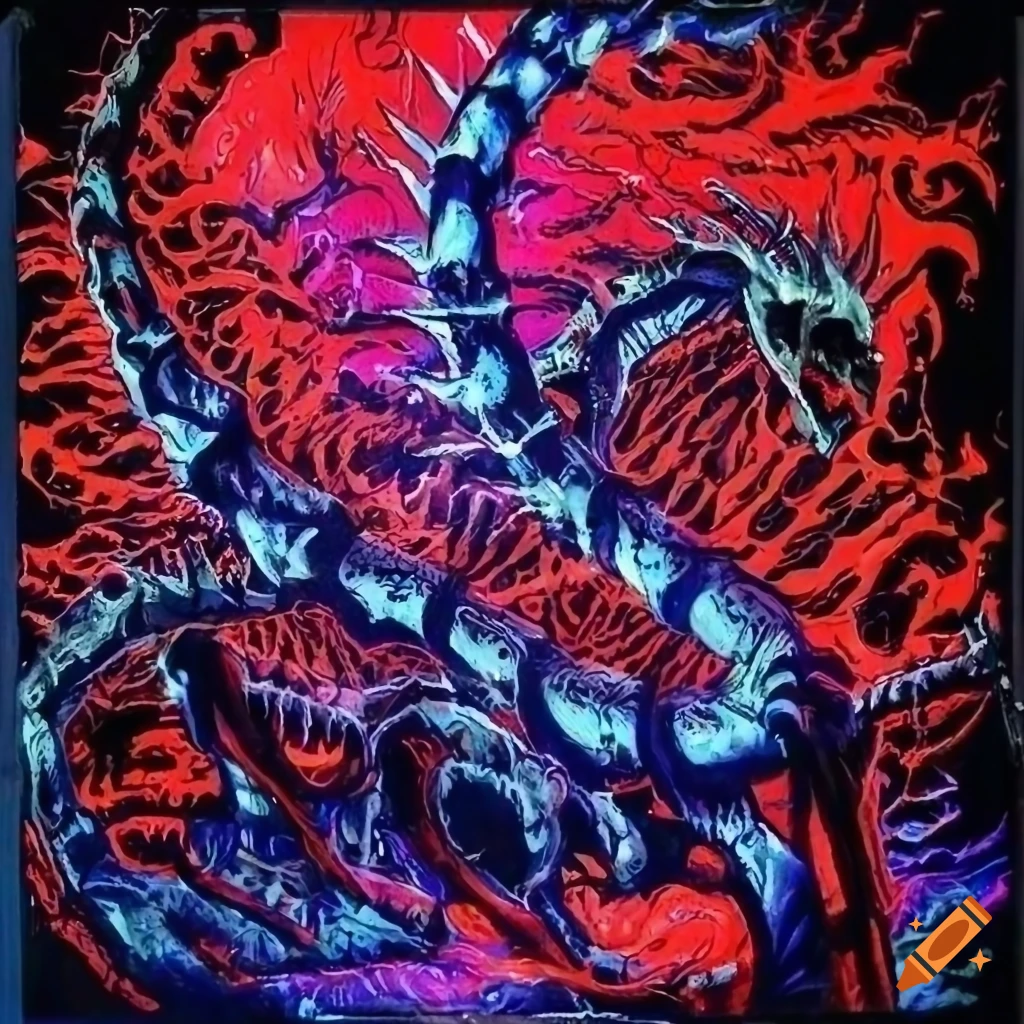 Art depicting a hydralike extension cord with sparking electricity on