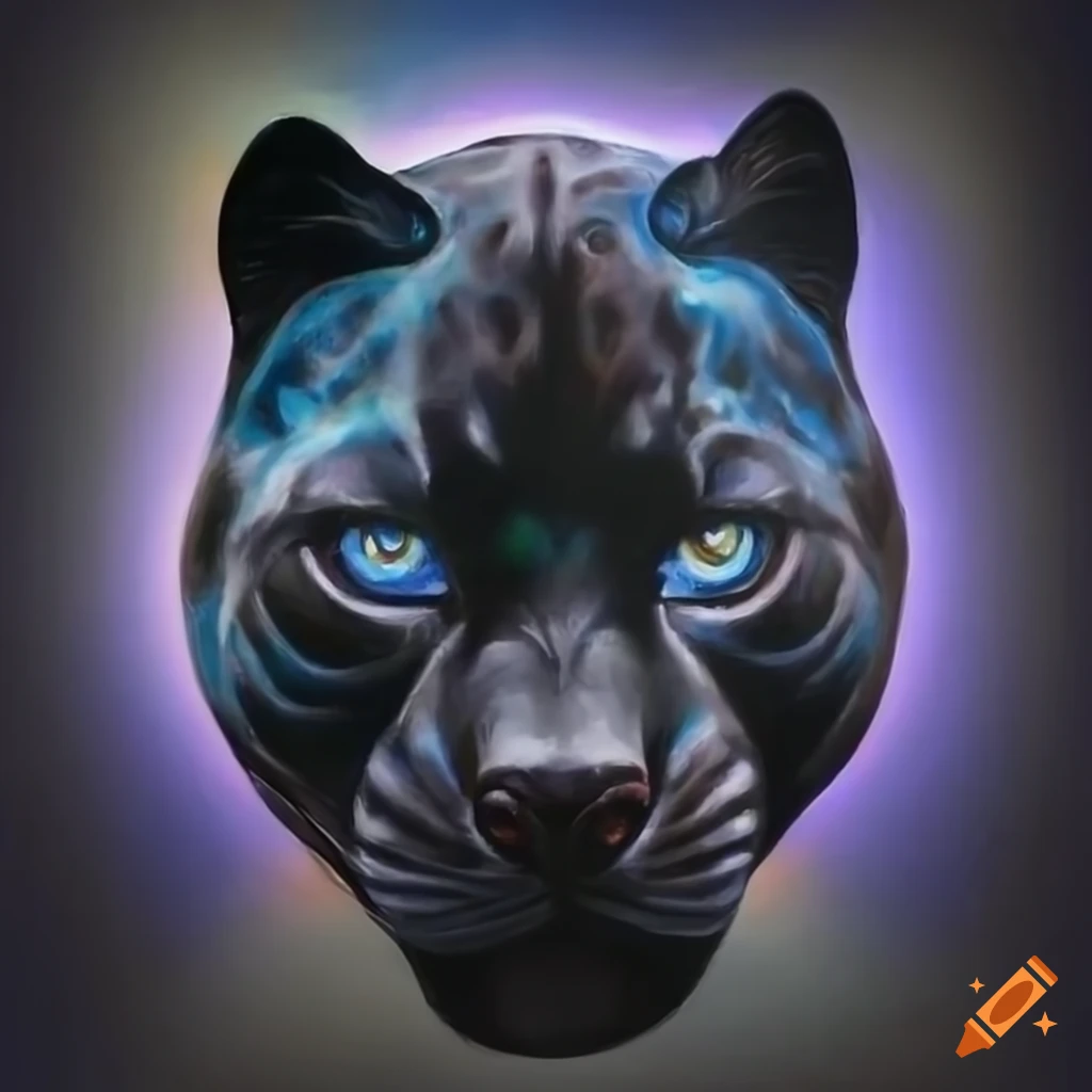 Black panther with fire tattoo on …» — создано в Шедевруме