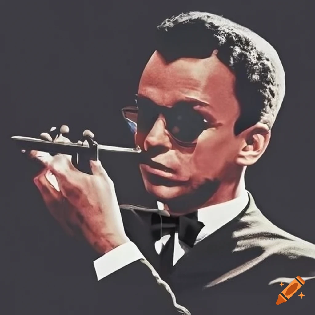 Sinatra wearing sunglasses in jazz cover art