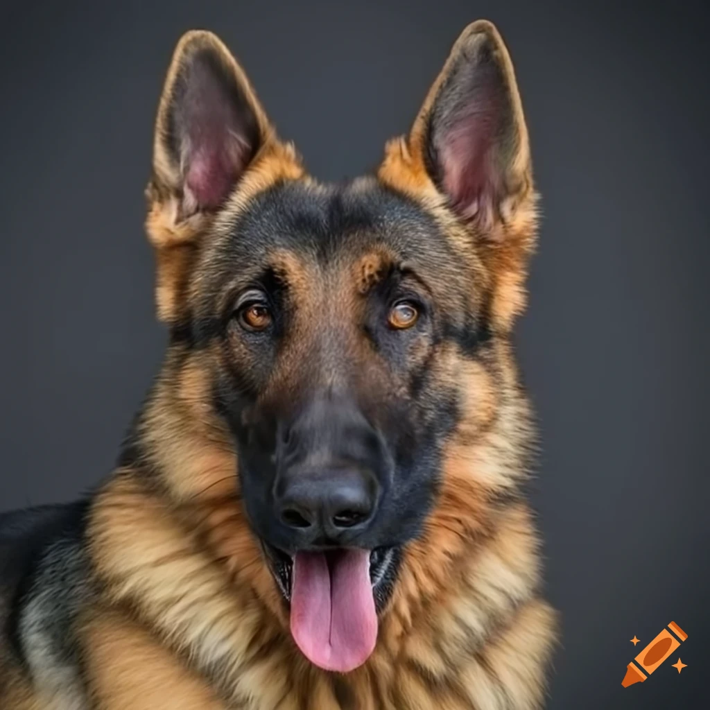 front portrait of a German shepherd dog
