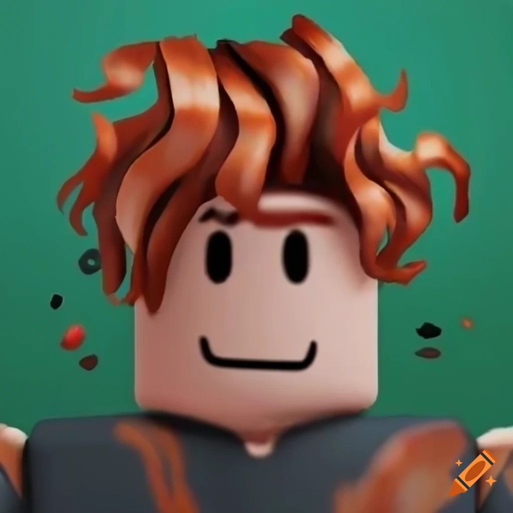 Art of a roblox character with bacon hair in a forest