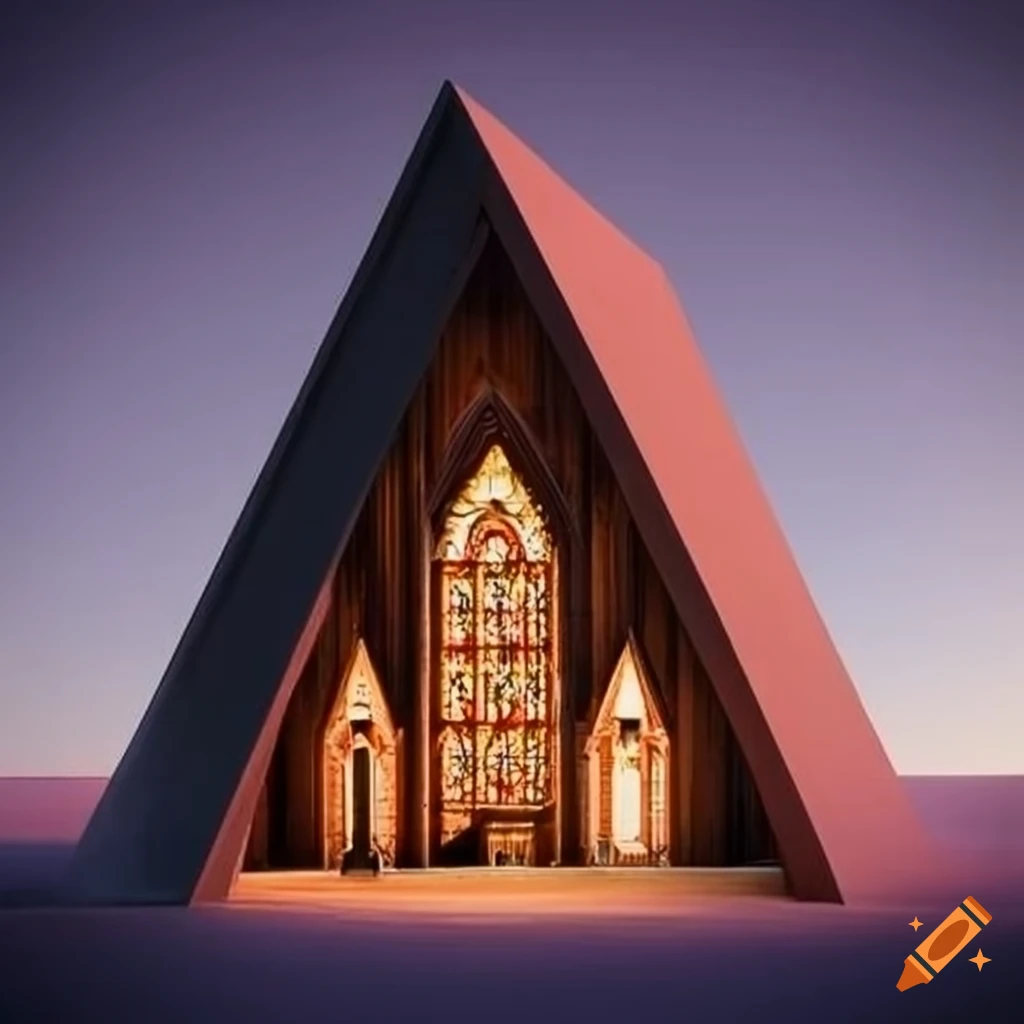 cabin with cathedral-like architecture