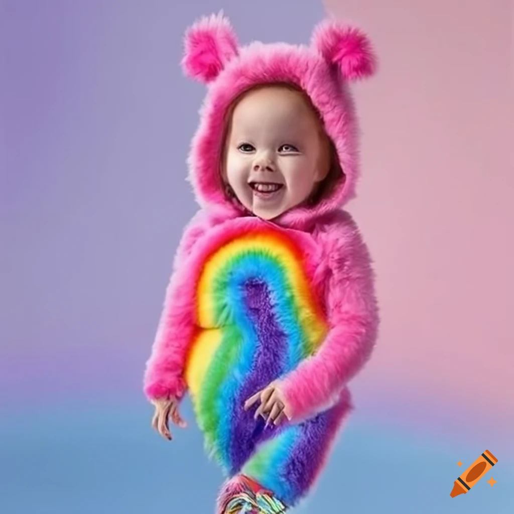 Fluffy rainbow onesie on Craiyon