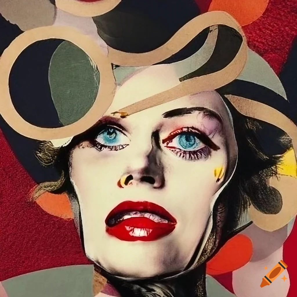 Intriguing collage of photorealistic women and textures