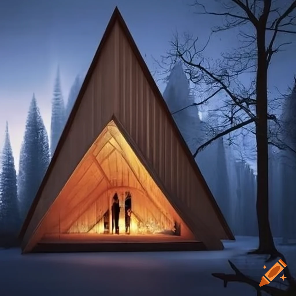 image of a cabin with cathedral-like architecture