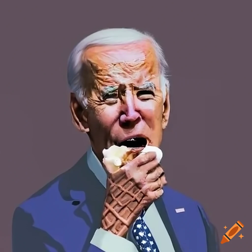 Joe Biden Enjoying Ice Cream On Craiyon