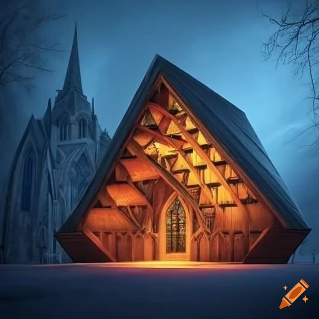cabin resembling a cathedral