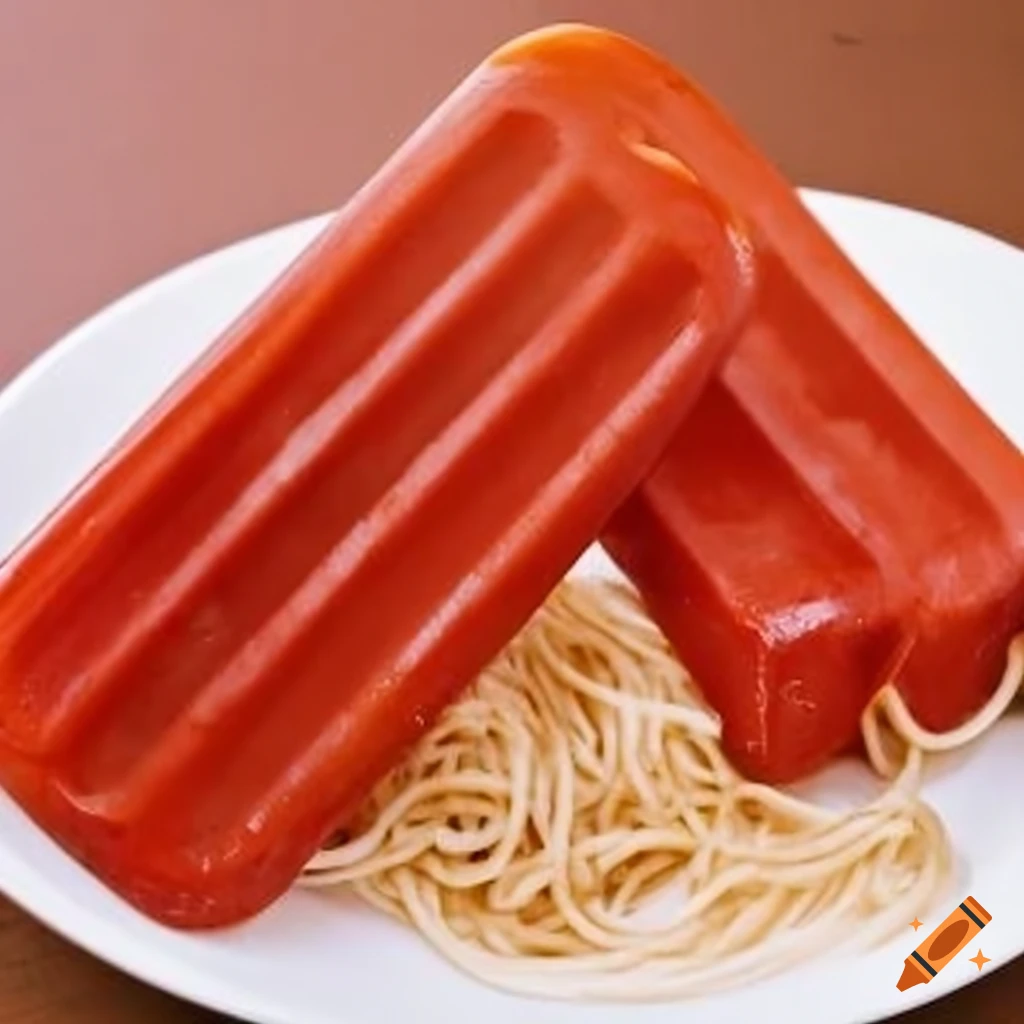 delicious marinara popsicle served with spaghetti