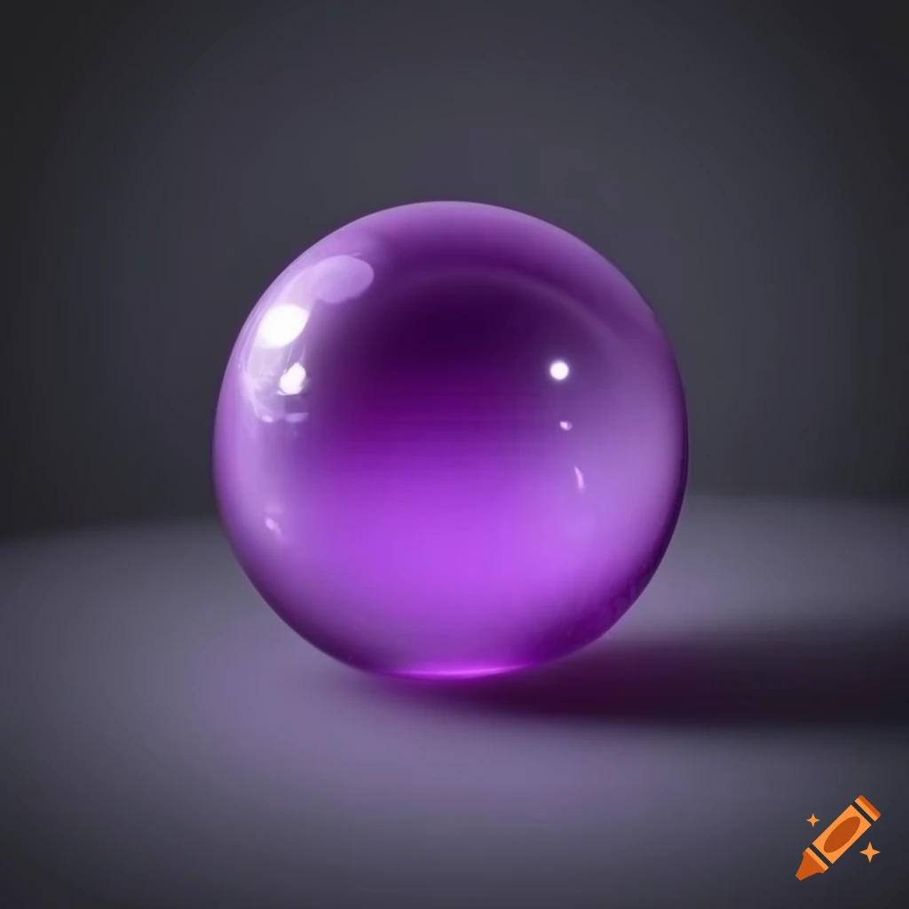 Purple glass ball on dark background on Craiyon