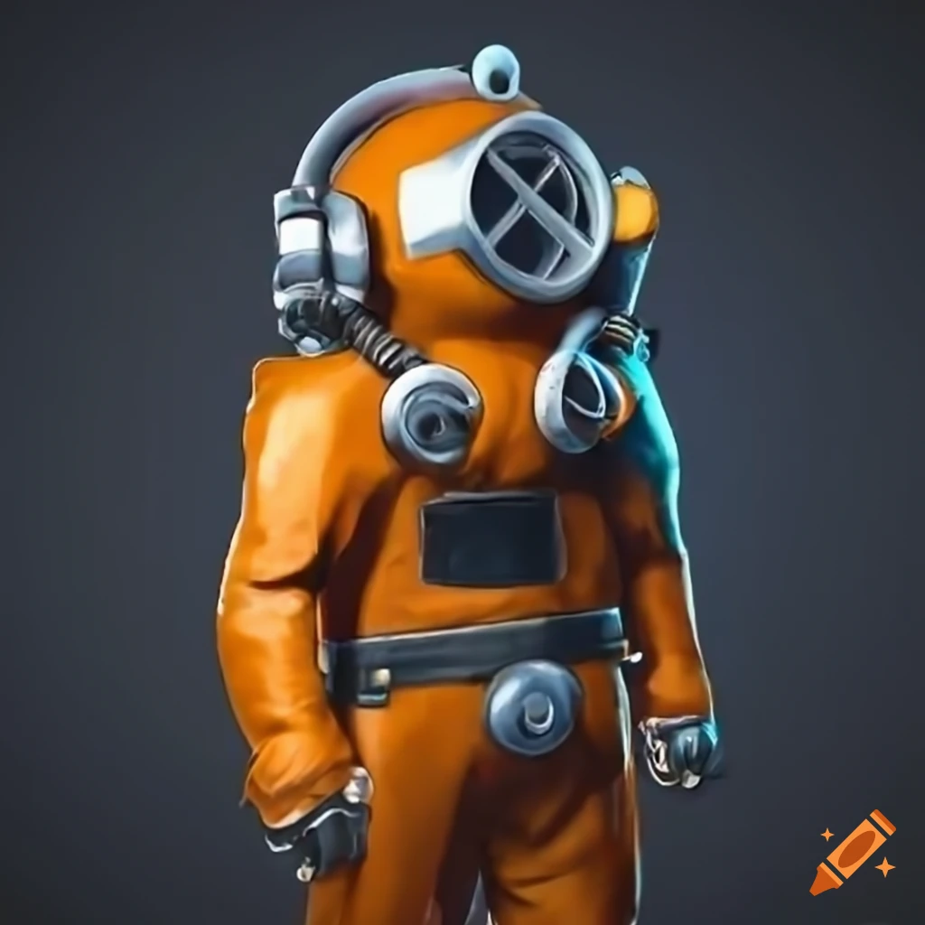 Realistic portrait of pokemon ash in diving suit on Craiyon