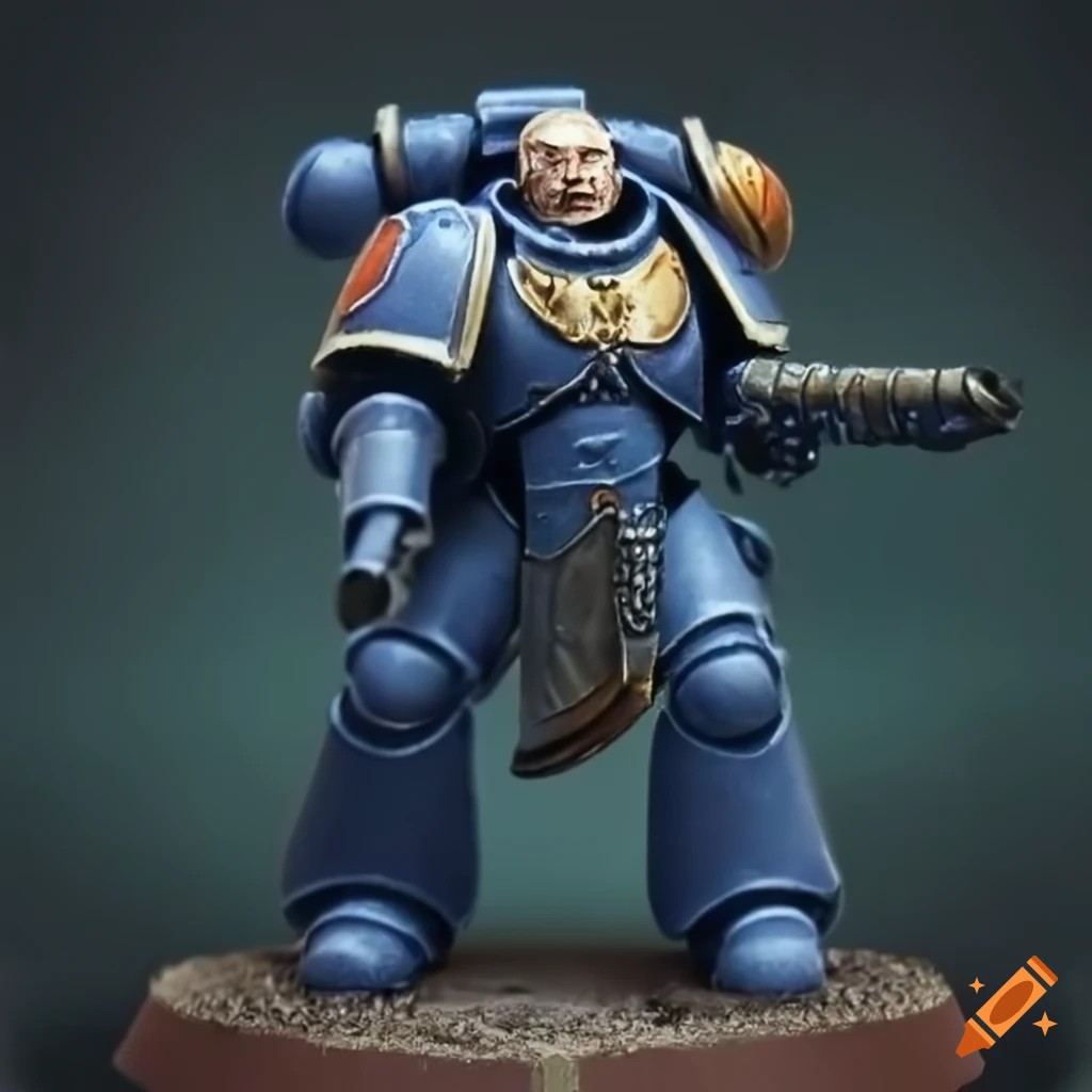 Space marine with boltgun from warhammer on Craiyon