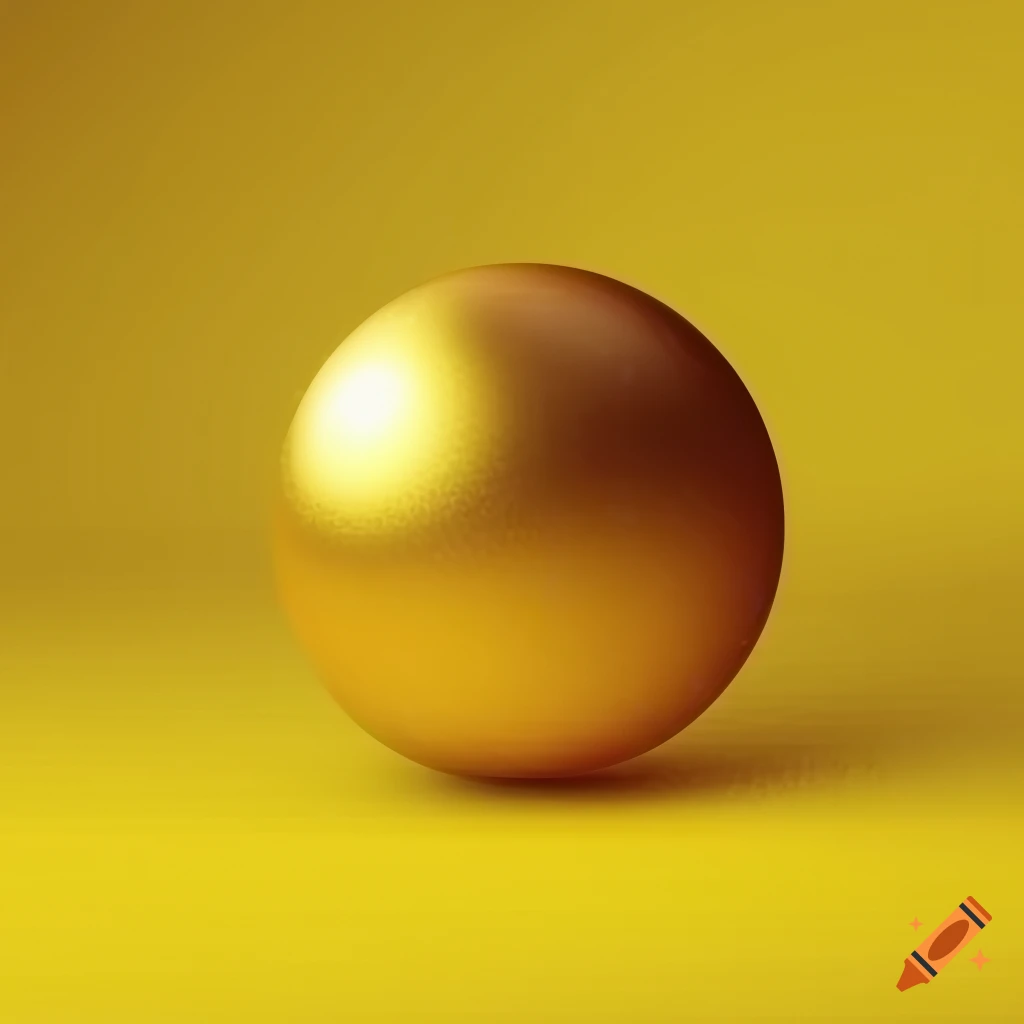 Golden ball on yellow background