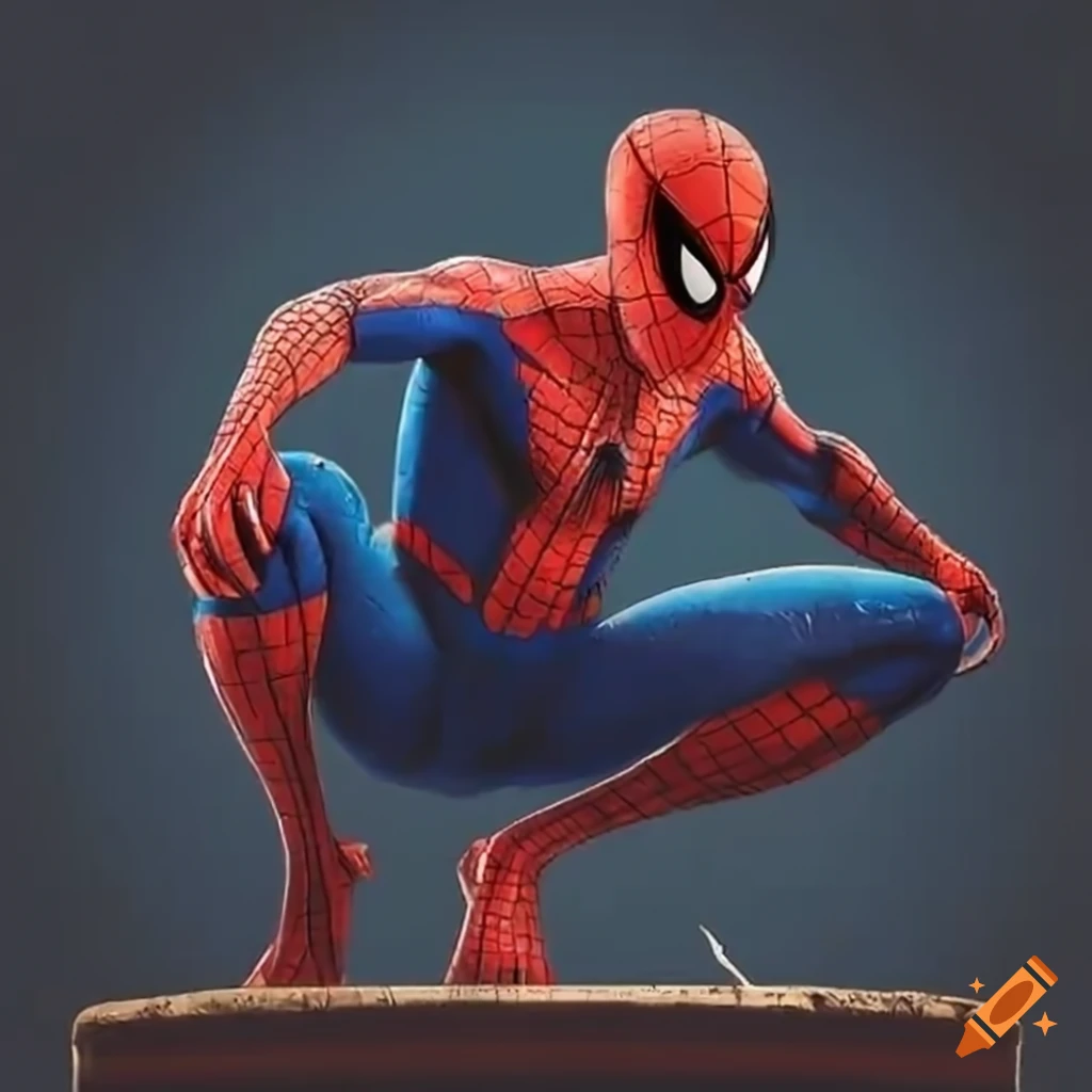 Spider-man playing the guitar on Craiyon