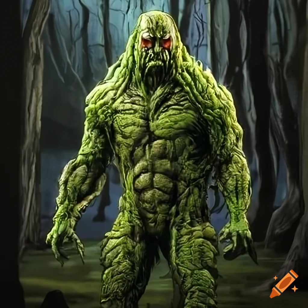 Illustration of swamp thing on Craiyon