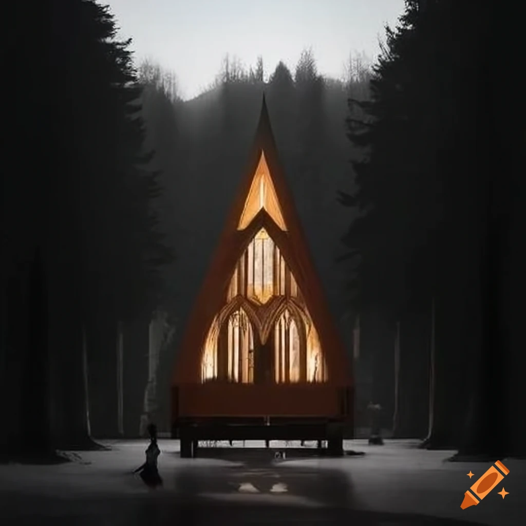 image of a confluence architecture cathedral-like cabin