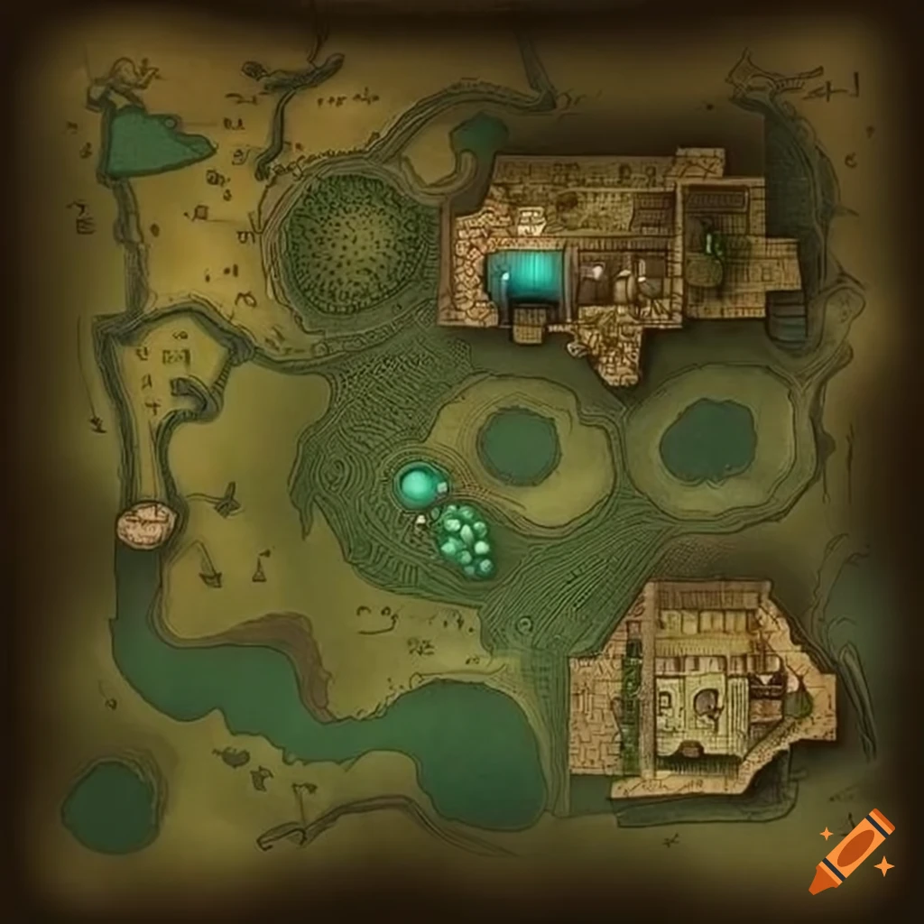 Intricate fantasy map for dungeons - Ccce3333d2a24ffe838e70f231a00fb2.webp