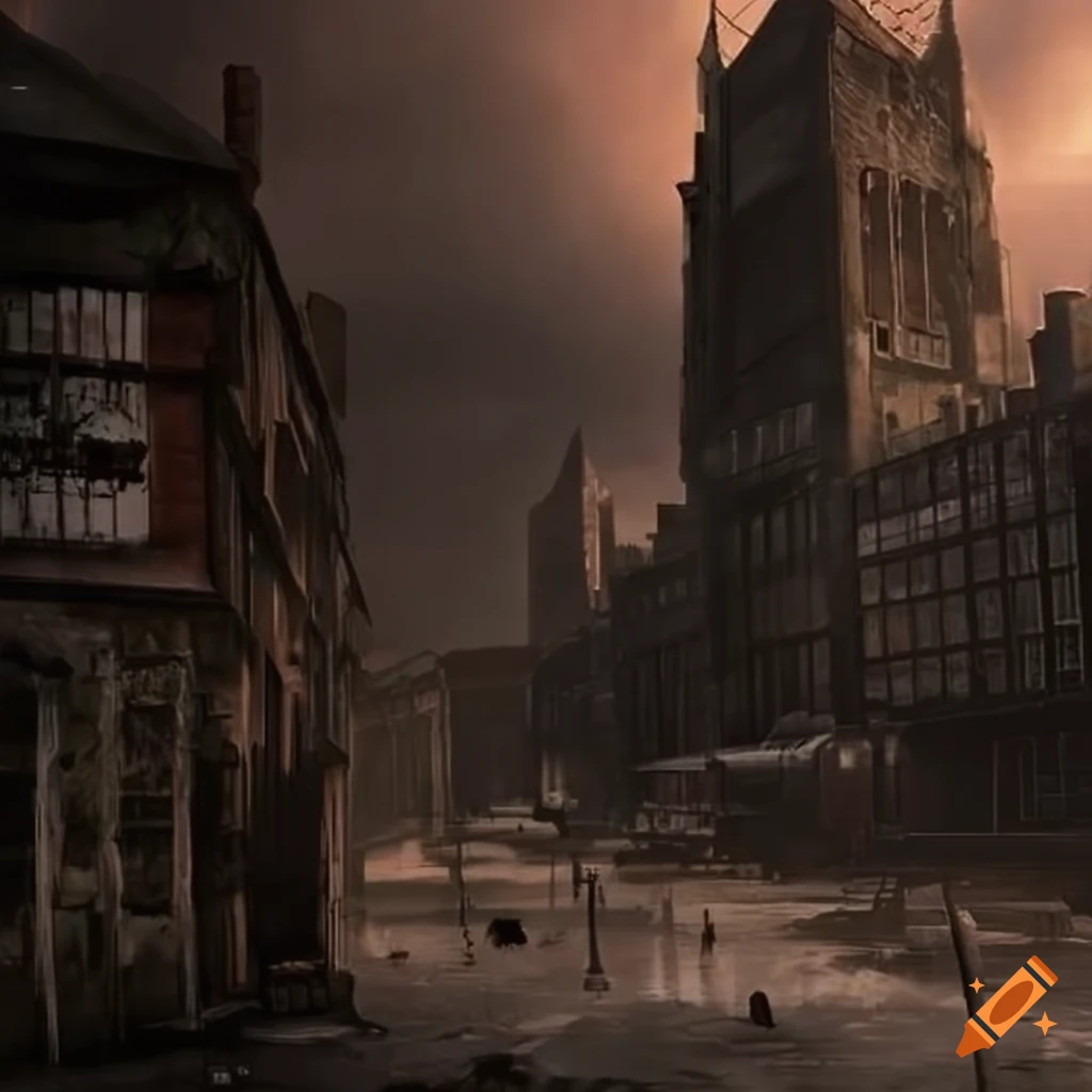Fallout 3 Steampunk Vintage City Landscape Vehicle · Creative Fabrica