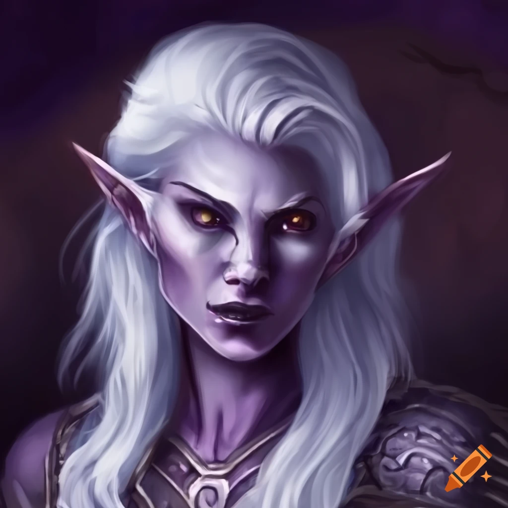 Character design of an androgynous albino drow elf