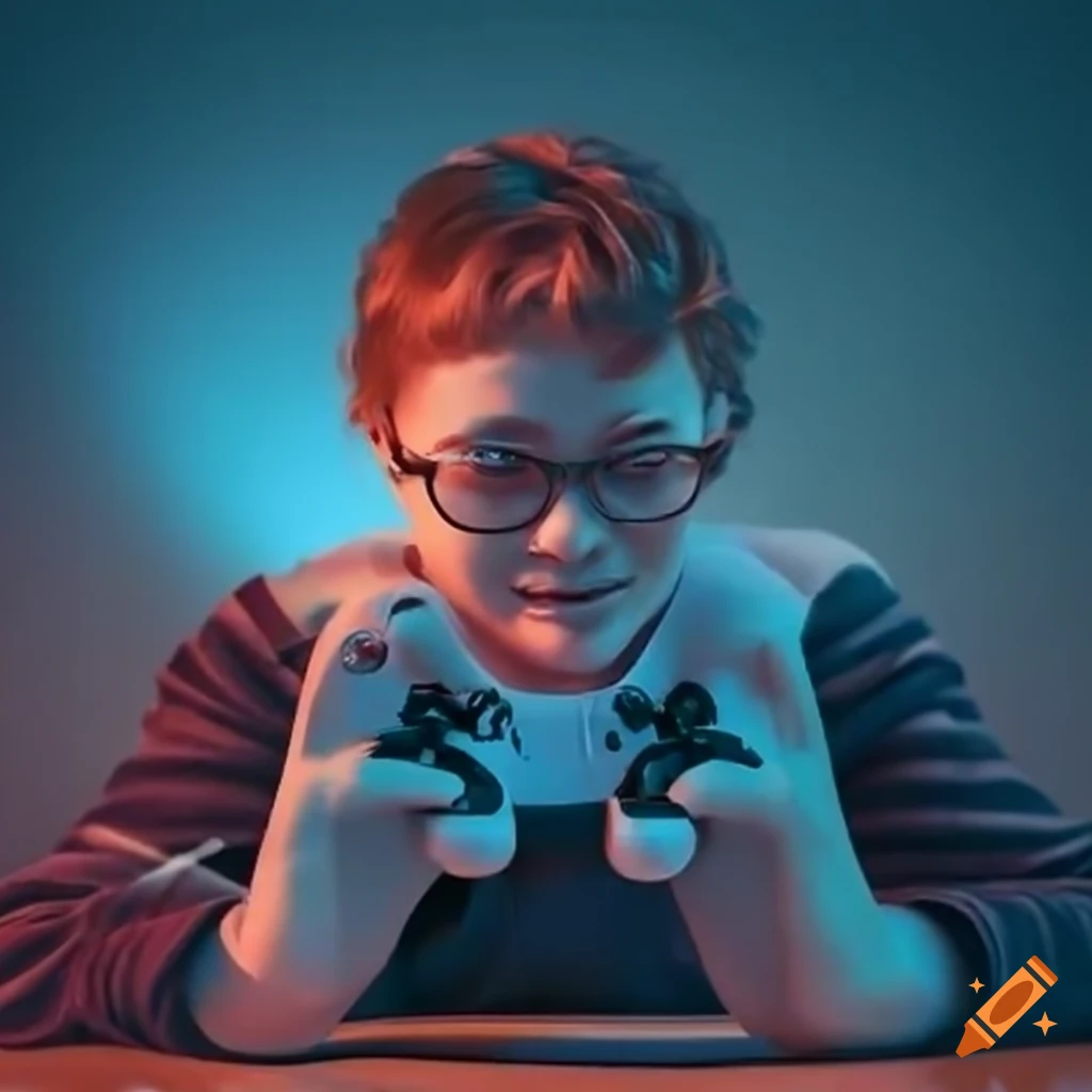 Student playing video games instead of studying on Craiyon