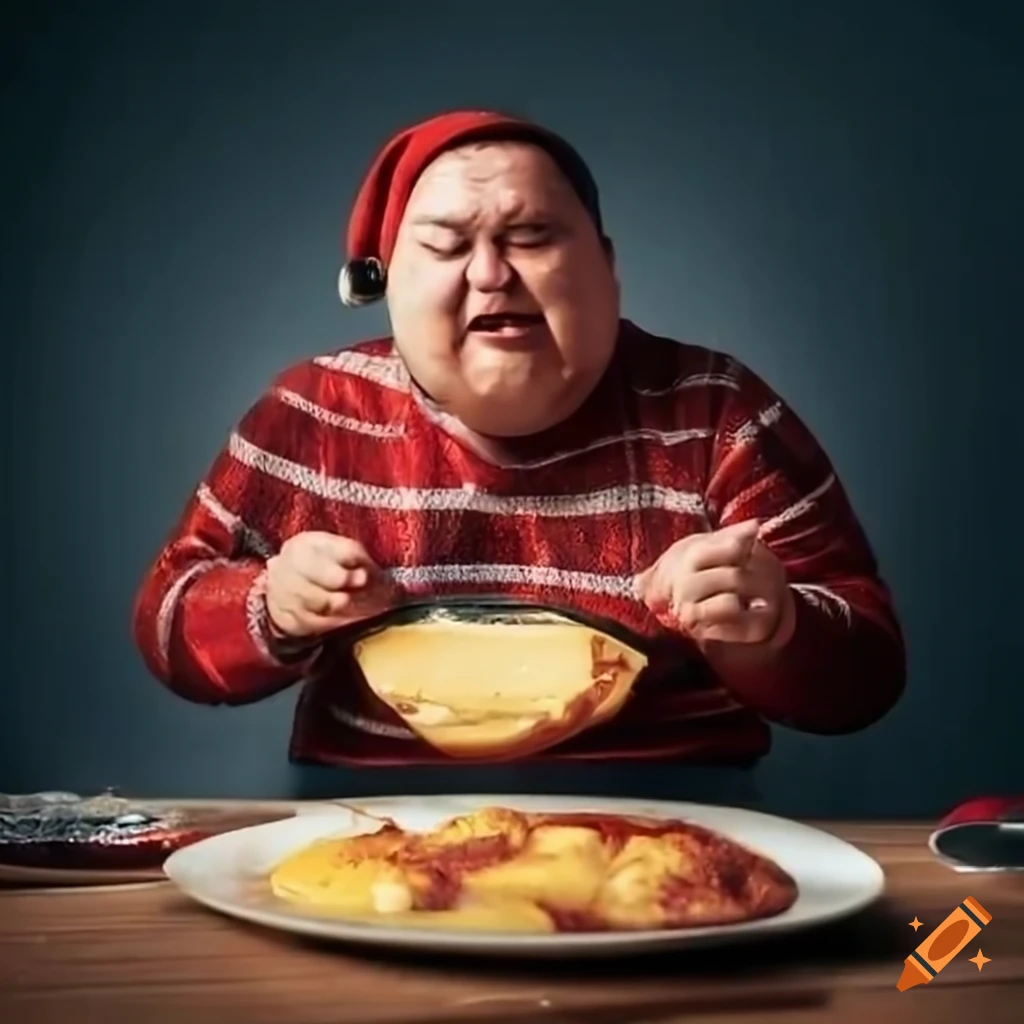 Man Enjoying Raclette For Christmas Dinner man-enjoying-raclette-for-christmas-dinner