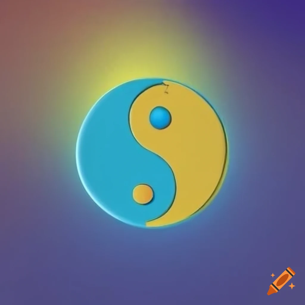 Abstract yellow and blue ying yang