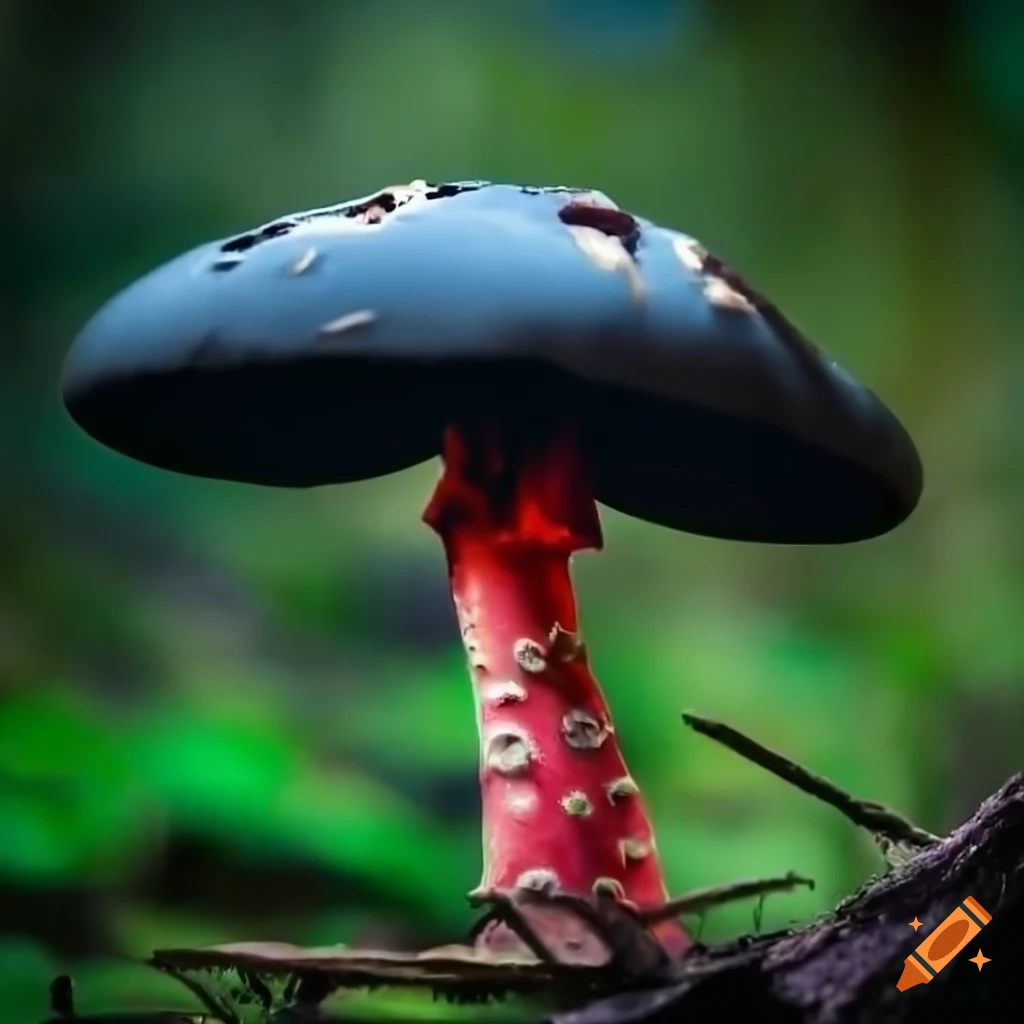 image of a giant black mushroom with cyclops eye