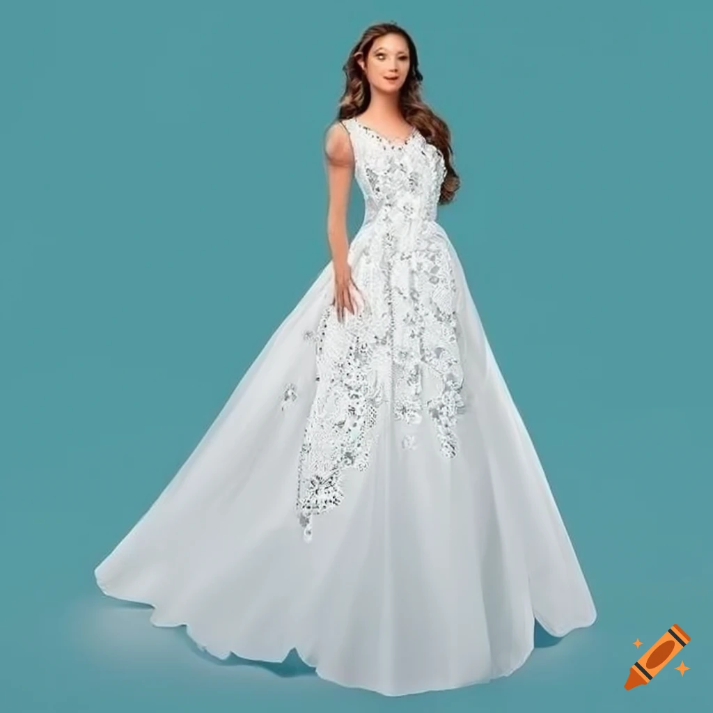 Stunning crystal-studded princess wedding dress on Craiyon