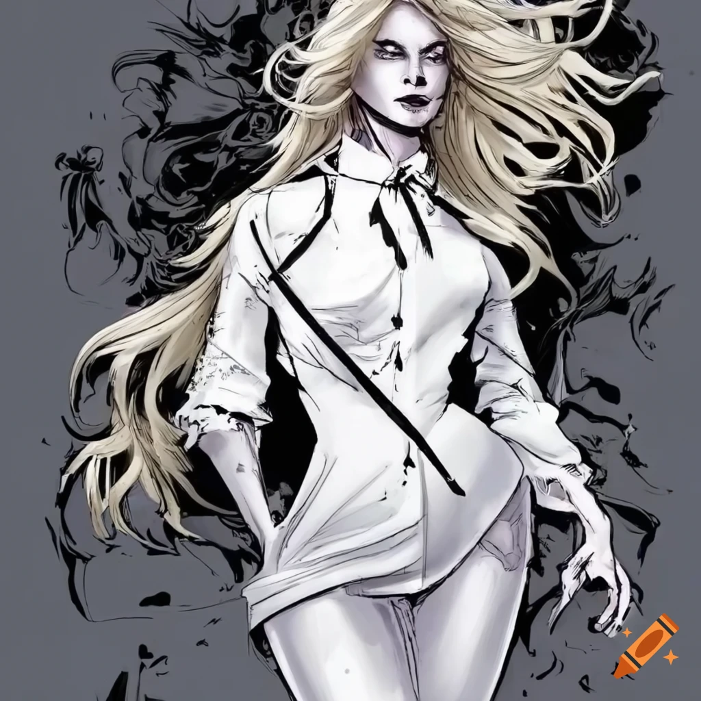 Black And White Comic Book Art Of A Blond Woman On Craiyon 9209