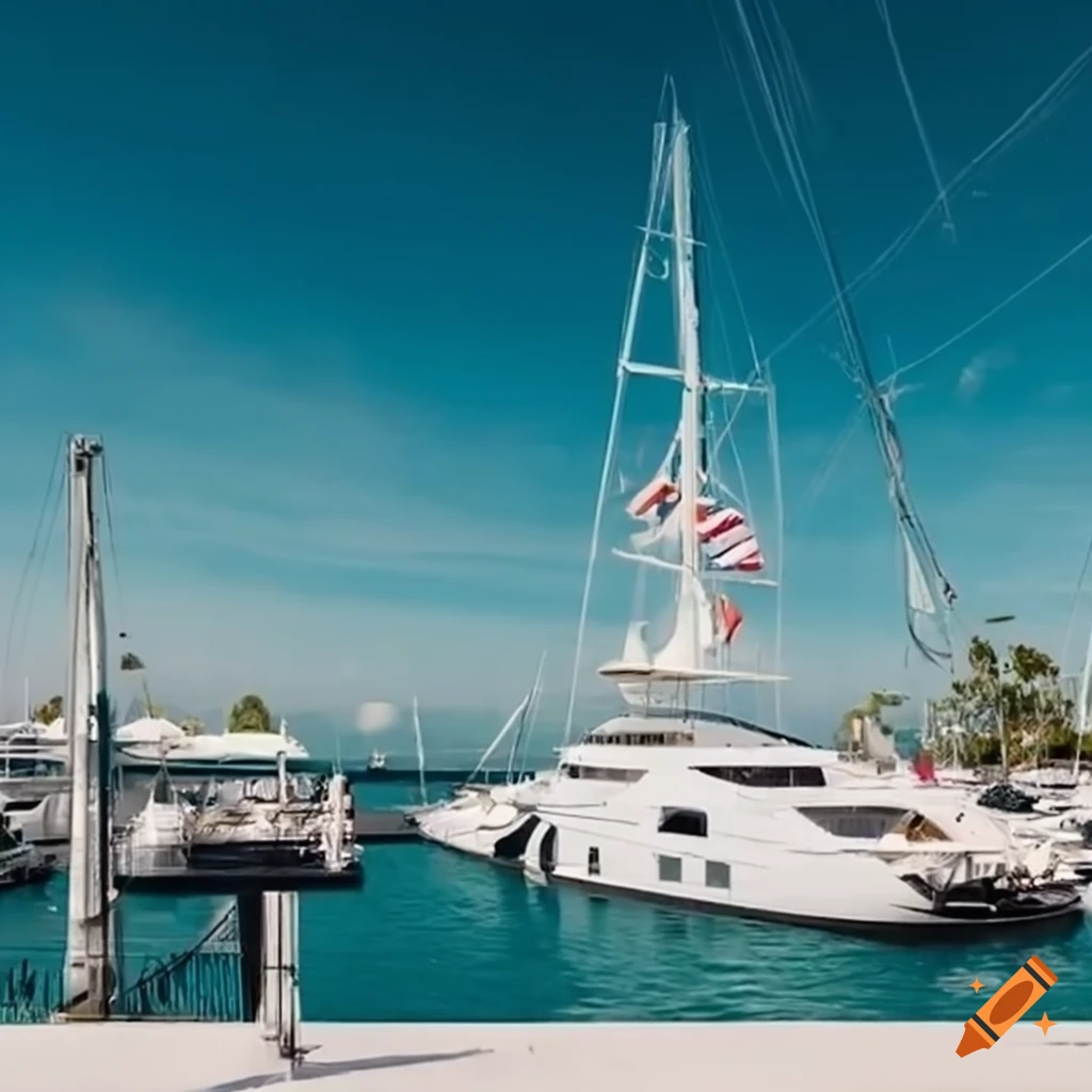 yacht in a tropical island marina