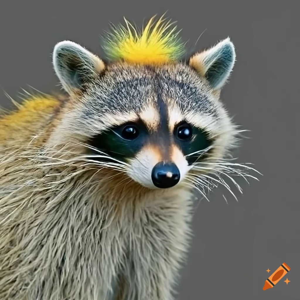 Yellow raccoon with spike hair like dragon ball z on Craiyon
